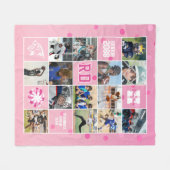 Senior Cheer Team Custom Photo Pink Confetti Fleecedecke (Vorderseite (Horizontal))
