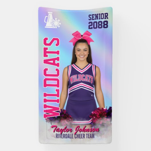 Senior Cheer Team Custom Sports Photo Cheerleading Banner (Vertikal)