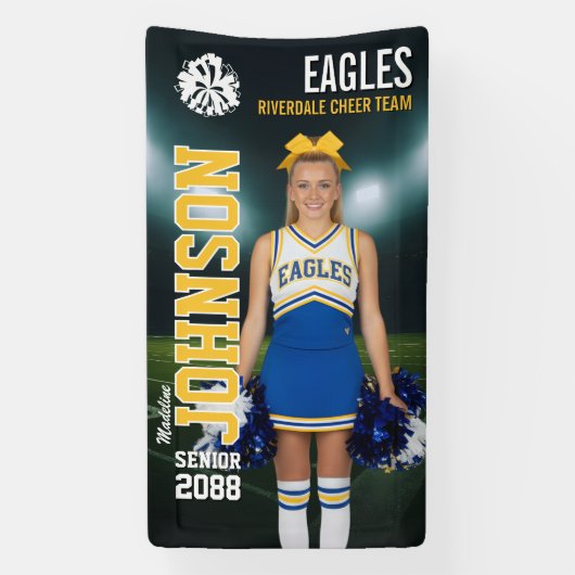 Senior Cheerleader Custom Cheer Team Photo Banner (Vertikal)