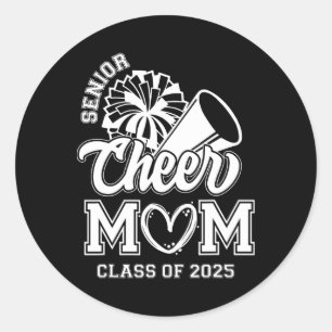 Senior Cheerleader Mama Cheer Cl of 2025 Abschluss Runder Aufkleber