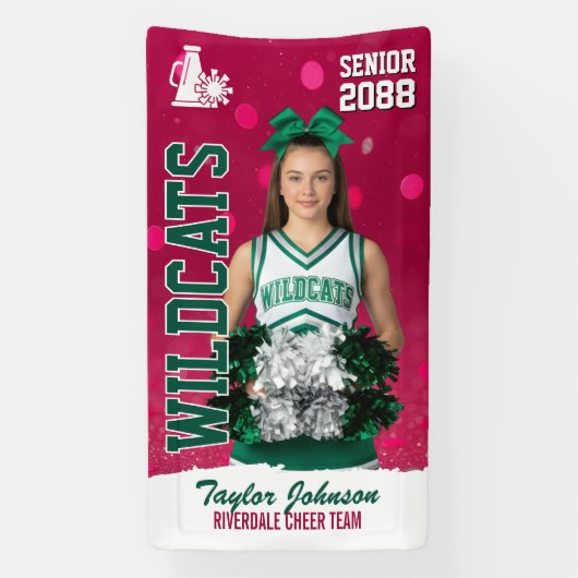 Senior Cheerleading Cheer Team Custom Sports Photo Banner (Vertikal)