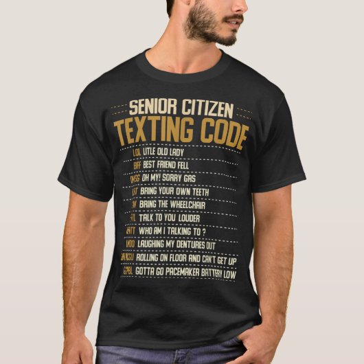 Senior Citizen Sims Code Cool Funny Old People T-Shirt (Vorderseite)