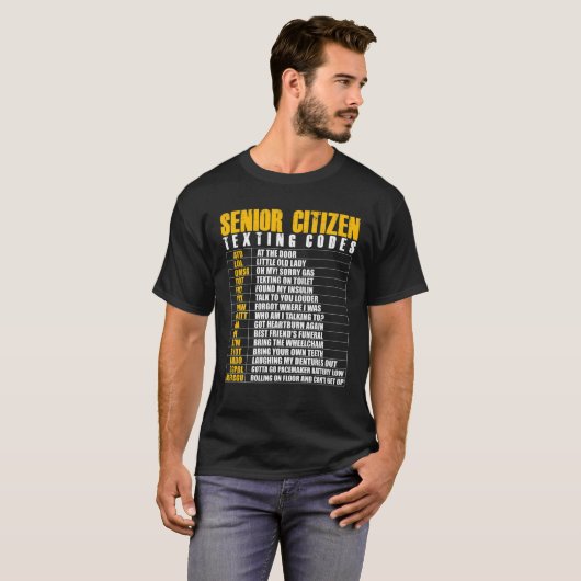 Senior Citizen Sims Code Funny Ältere Gag Geschenk T-Shirt (Vorne ganz)