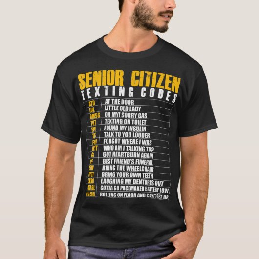 Senior Citizen Sims Code Funny Ältere Gag T-Shirt (Vorderseite)