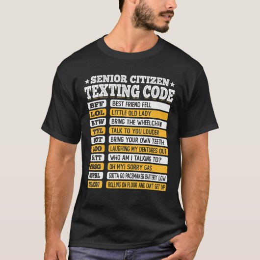 Senior Citizen Sims Code Funny Old People Gift T-Shirt (Vorderseite)