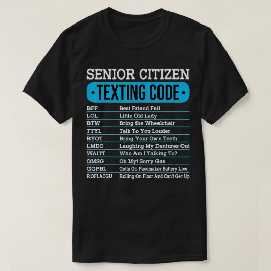 Senior Citizen Sims Code Funny Old People Gift T-Shirt (Design vorne)