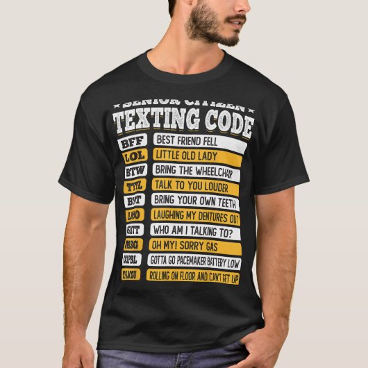 Senior Citizen Sims Code Funny Old People Gift T-Shirt (Vorderseite)