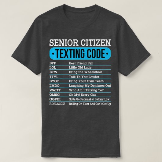 Senior Citizen Sims Code Funny Old People Gift  T-Shirt (Design vorne)