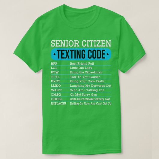 Senior Citizen Sims Code Funny Old People Gift T-Shirt (Design vorne)