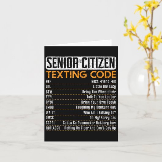 Senior Citizen Simst Code für einen Großvater oder Karte (Gelbe Blume)