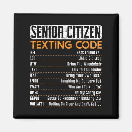 Senior Citizen Simst Code für einen Großvater oder Magnet (Vorne)