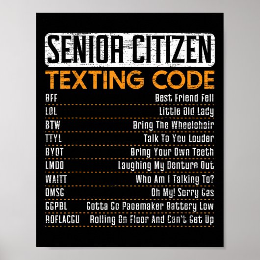 Senior Citizen Simst Code für einen Großvater oder Poster (Vorne)