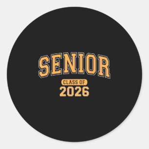 Senior CL of 2026 Abschluss Arched Orange Letters Runder Aufkleber