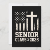Senior Class 2026 Cross Flag USA Einladung (Vorderseite)