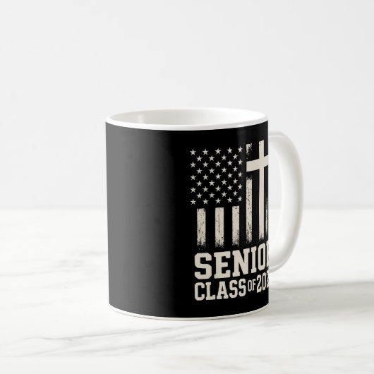 Senior Class 2026 Cross Flag USA Kaffeetasse (VorderseiteRechts)