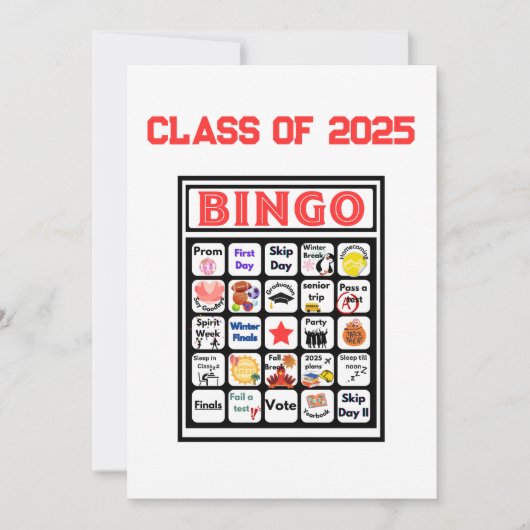 Senior Class Bingo Einladung (Vorderseite)