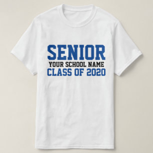 Senior Class of 2020 Blue Custom School Abschluss T-Shirt