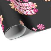 Senior Class of 2021 Graduate Pink Retro Muster Geschenkpapier (Rolleneckpunkt)