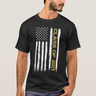 Senior Class of 2021 Patriotic American Flag T-Shirt
