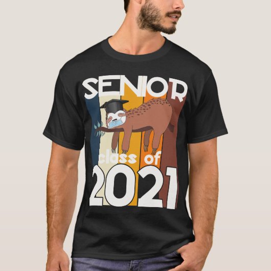 Senior Class of 2021 Sloth Quarantine Abschluss T-Shirt (Vorderseite)