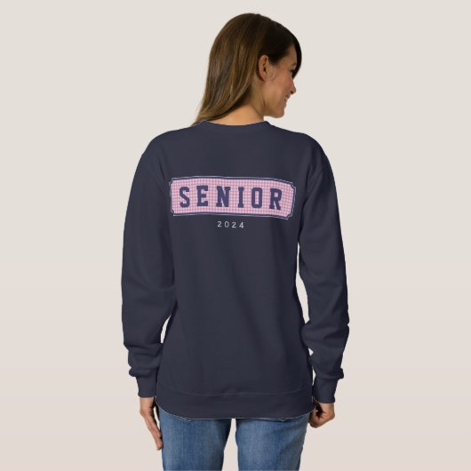 Senior Class of 2024 Gingham Abschluss Sweatshirt (Schwarz voll)