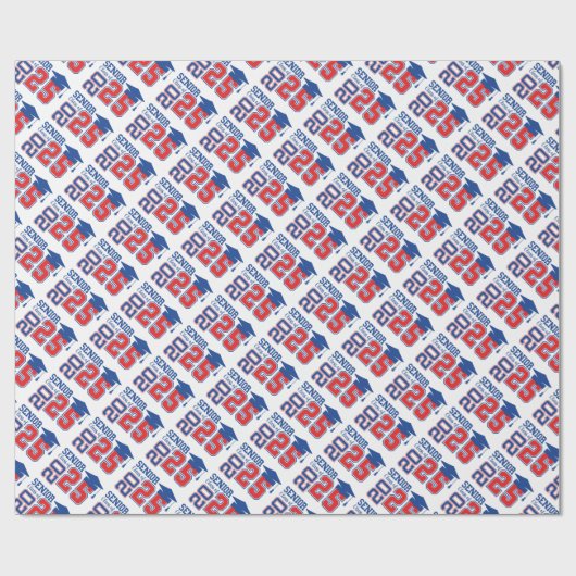 Senior Class of 2025 Abschluss Design Geschenkpapier (Flach)