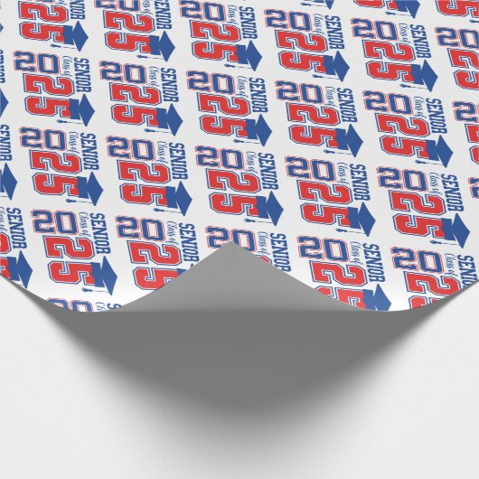 Senior Class of 2025 Abschluss Design Geschenkpapier (Ecke)