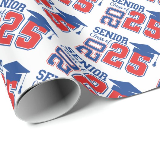 Senior Class of 2025 Abschluss Design Geschenkpapier (Rolleneckpunkt)