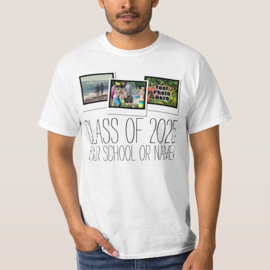 Senior Class of 2025 Abschluss Foto Custom T-Shirt (Vorderseite)
