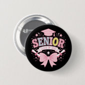Senior Class of 2025 Abschluss Pink Coquette Bow Button (Vorne & Hinten)