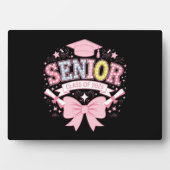 Senior Class of 2025 Abschluss Pink Coquette Bow Fotoplatte (Vorderseite)