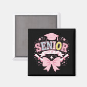 Senior Class of 2025 Abschluss Pink Coquette Bow Magnet (Vorderseite/Rückseite)