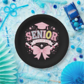 Senior Class of 2025 Abschluss Pink Coquette Bow Pappteller (Party)