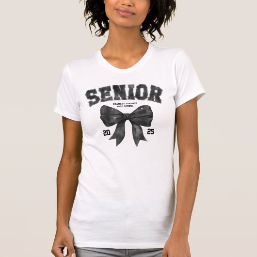Senior Class of 2025 Bow Abschluss Year T-Shirt (Vorderseite)