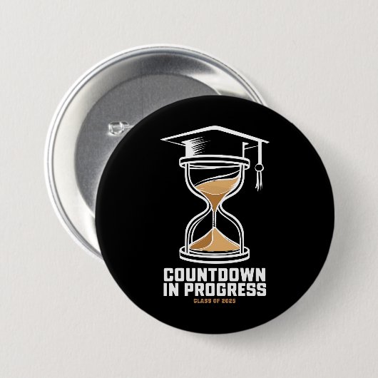 Senior Class of 2025 Countdown to Abschluss Gift Button (Vorne & Hinten)