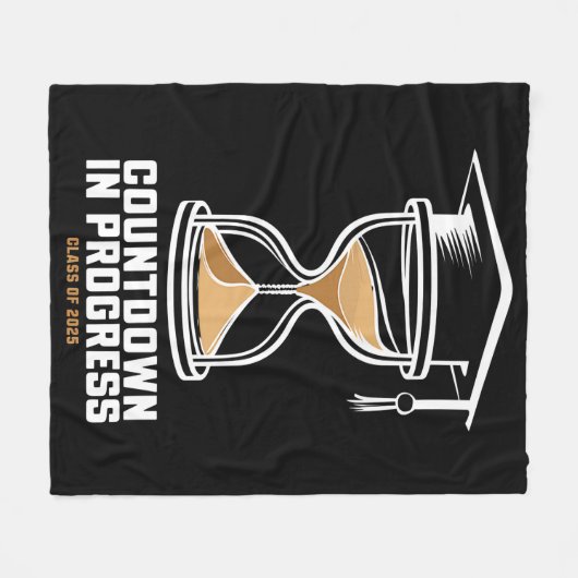 Senior Class of 2025 Countdown to Abschluss Gift Fleecedecke (Vorderseite (Horizontal))