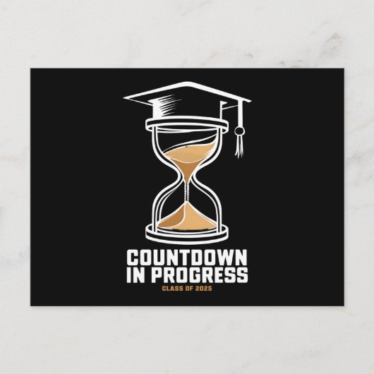 Senior Class of 2025 Countdown to Abschluss Gift Postkarte (Vorderseite)