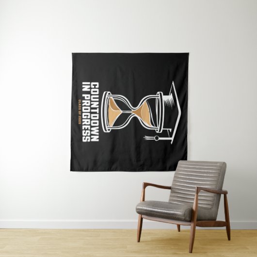 Senior Class of 2025 Countdown to Abschluss Gift Wandteppich (Beispiel (Horizontal))