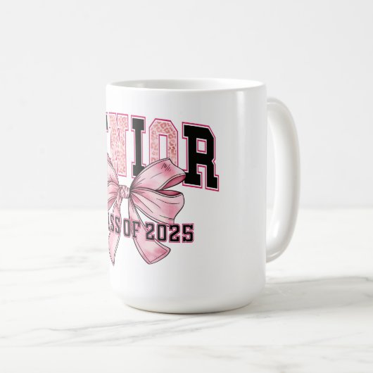 Senior Class of 2025 Pink Bow Kaffeetasse (VorderseiteRechts)