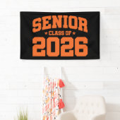 Senior Class of 2026 Black Orange Graduation Bold Banner (Insitu)