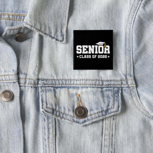 Senior Class of 2026 Bold Graduation Typography Button (Beispiel)