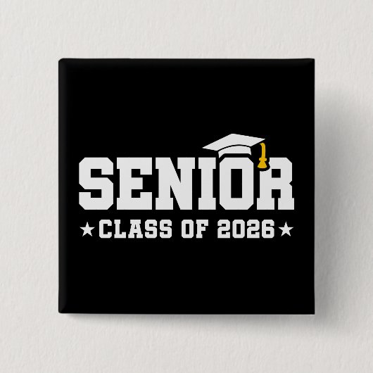 Senior Class of 2026 Bold Graduation Typography Button (Vorderseite)