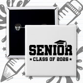 Senior Class of 2026 Bold Graduation Typography Button