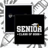 Senior Class of 2026 Bold Graduation Typography Button