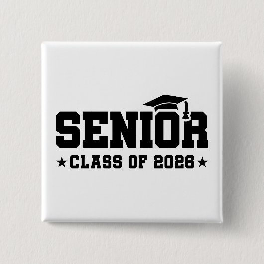 Senior Class of 2026 Bold Graduation Typography Button (Vorderseite)
