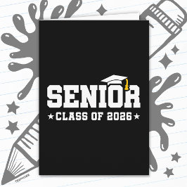 Senior Class of 2026 Bold Graduation Typography Karte