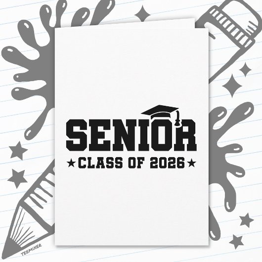 Senior Class of 2026 Bold Graduation Typography Karte