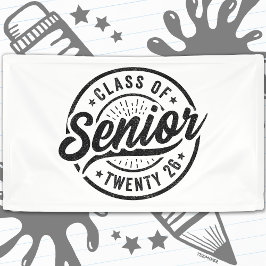 Senior Class of 2026 Cool Vintage Badge Graduation Banner