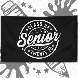 Senior Class of 2026 Cool Vintage Badge Graduation Banner