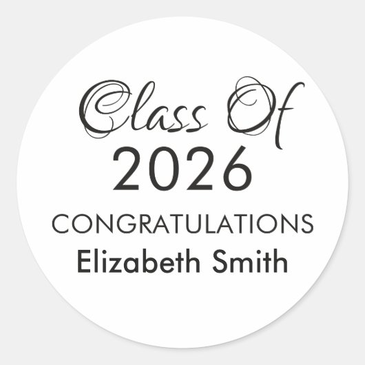 Senior Class of 2026 Graduation High School Grad  Runder Aufkleber (Vorderseite)